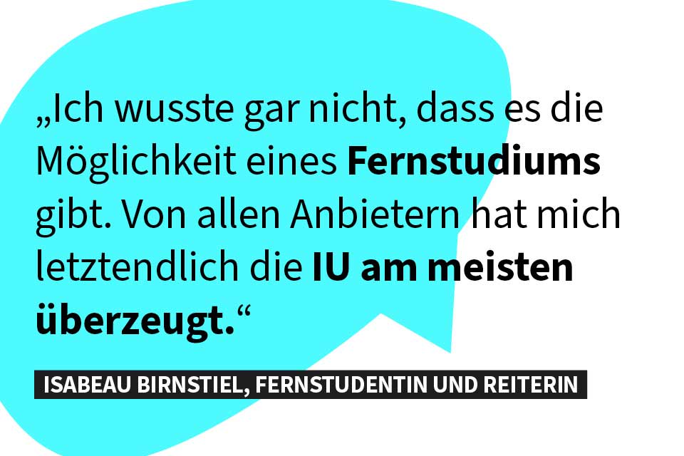 Testimonial der IU: Reiterin